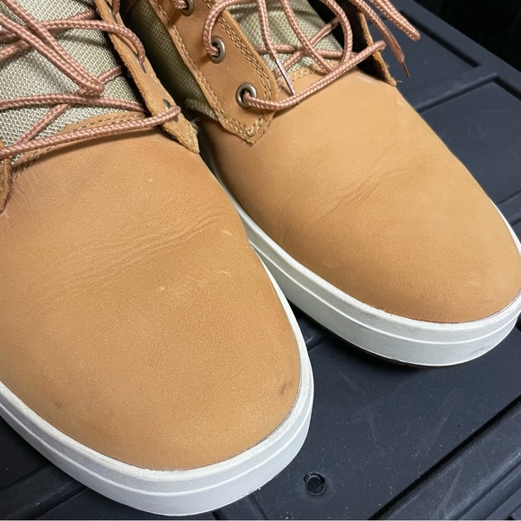 TIMBERLAND Davis Square Leather/Fabric Boot, Wheat Nubuck, Men’s Size 12 - Picture 9 of 9